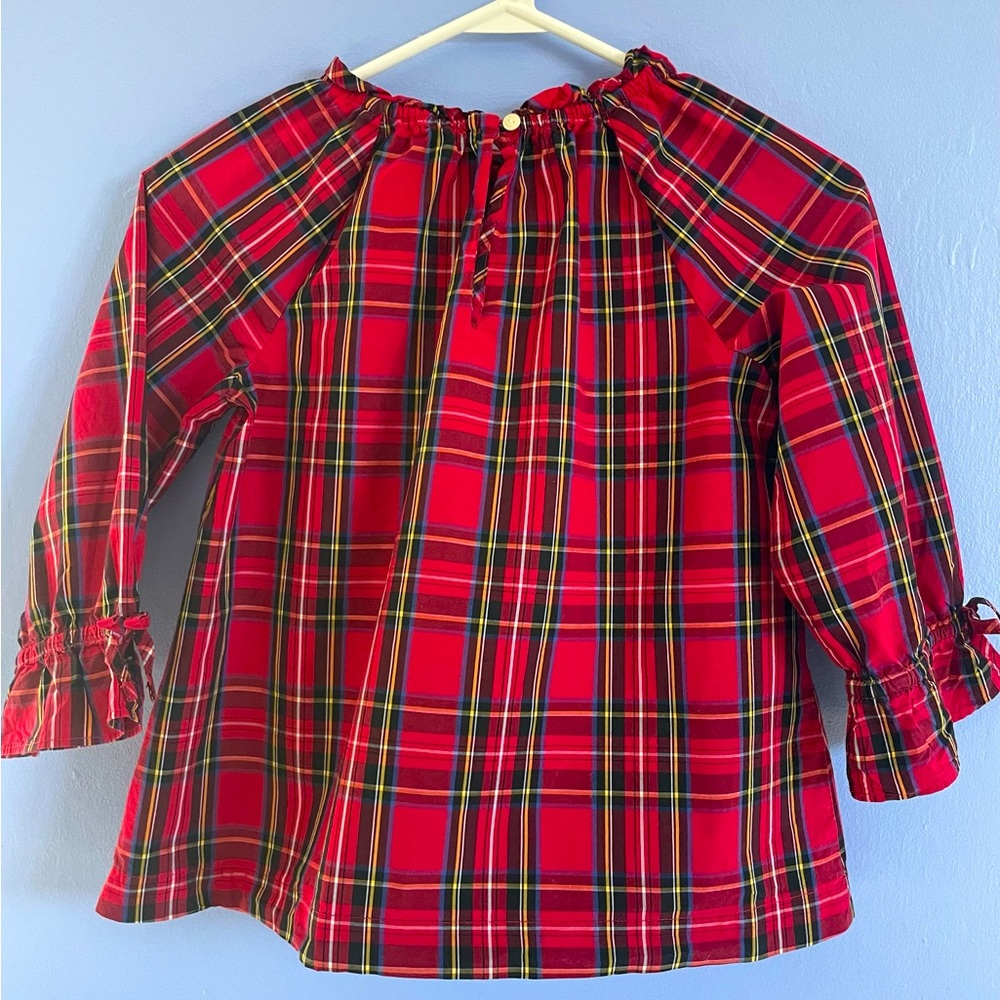 Crewcuts Girls Stewart Plaid Peasant Top in Size 10